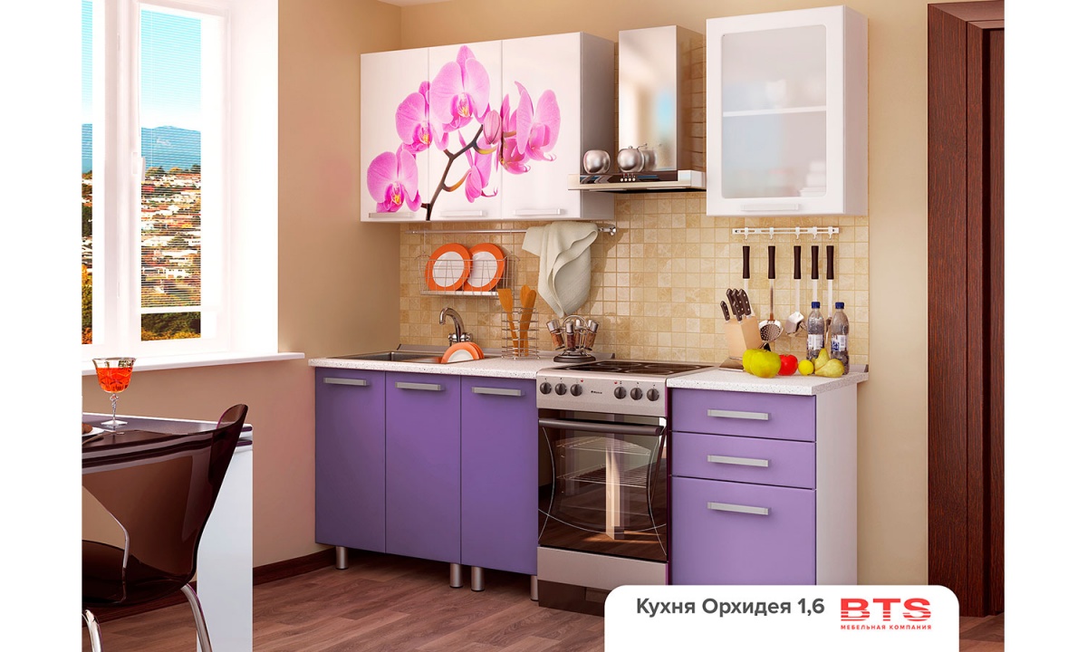 Фотография кухня Орхидея 1.6 м